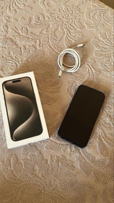 колдонулган айфон: IPhone 15 Pro, Колдонулган, 256 ГБ, Кара, Куту, 89 % — 3