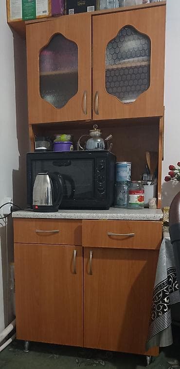 Үй жана бакча: Ашкана гарнитуру, түсү - Күрөң, ДСП — 1