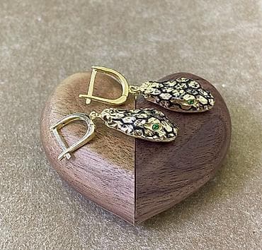 Серьги, Проба 585, Изумруд, Женские, Новый