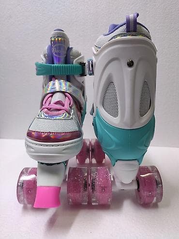 Велосипеды: Новые детские роликовые коньки-квады с регулировкой размера и — 4