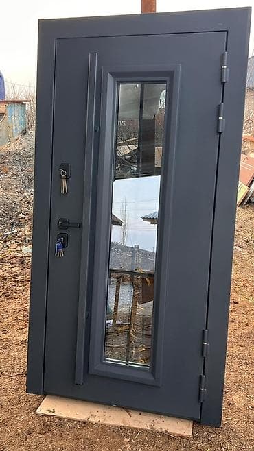 вазы из цветного стекла: Двери для домов и квартир, Металлическая, Одностворчатая, Со стеклом, цвет - Серый — 1