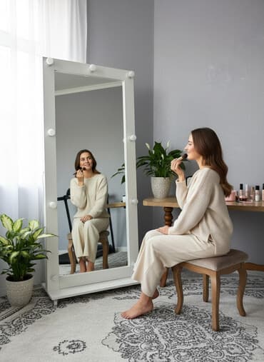 дрова орех: Напольное гримерное зеркало с подсветкой - Формат: напольное, на — 1