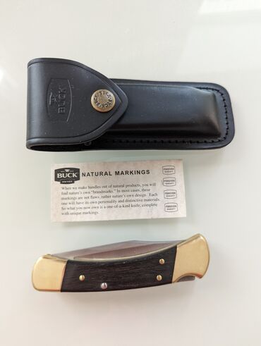 охотничий ножи: Buck 110 classic нож складной. кожаные ножны на пояс. сталь 420 — 3