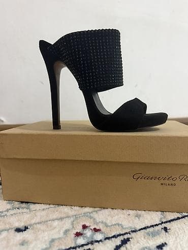 Босоножки, сандалии, шлепанцы: Элегантные женские мюли Gianvito Rossi Milano в черном цвете — 3