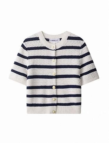 вязанный: Кардиган, Трикотаж, Короткая модель, Осень-весна, Вязаная модель — 1