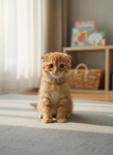 сколько стоят вислоухие коты: Скотиш Фолд (Шотландская вислоухая), 2 месяца, Мальчик, Рыжий, С прививками — 1