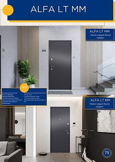 solutions upper: Двери для домов и квартир, Металлическая, Одностворчатая, Российская, цвет - Серый — 1