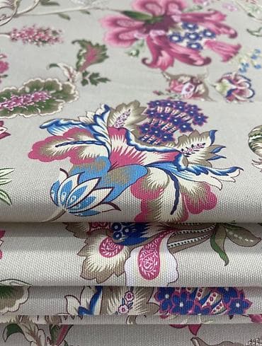 клёнка для клубника: Римска штора Ткань портьерная с крупным цветочным узором - Тип — 2