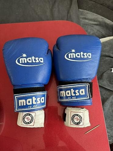 ты бокс: Боксерские перчатки Matsa 12 oz + бинты - Вес: 12 oz (указано на — 1