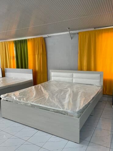 холст для рисования бишкек цена: Двуспальная кровать, Новый, С матрасом, длина - 200 см — 3