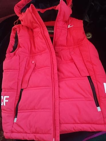 Зимний набор одежды 1) Утеплённый жилет - Цвет: ярко‑красный - Прямой