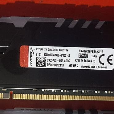 2 gb: Оперативная память (RAM) для ПК, Б/у, Kingston Fury, 16 ГБ, DDR4, 3200 МГц — 3