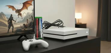 цена ноутбуков в бишкеке: Игровая консоль Xbox One S (белая) - Компактный корпус с встроенным — 1