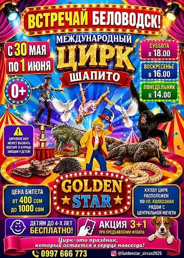 бутка камок: Международный цирк-шапито GOLDEN STAR в Беловодске Дата: с 30 мая по — 4