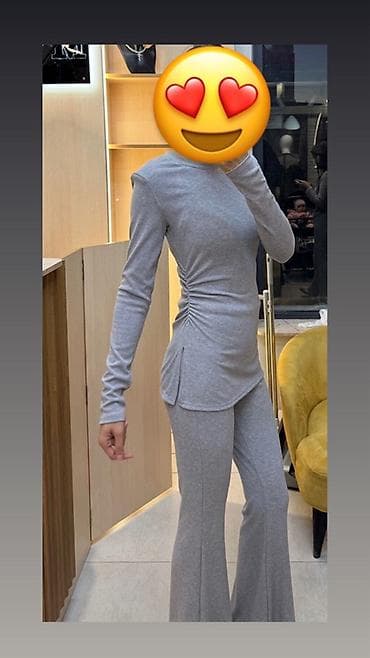 спортивные костюмы женский: Женский комплект из мягкого трикотажа, цвет серый меланж. Состав и — 1