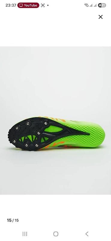 nike shox: Легкоатлетические шиповки FN, неоново‑зеленые с черными и оранжевыми — 2