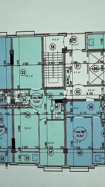 2 комнаты, 73 м²
