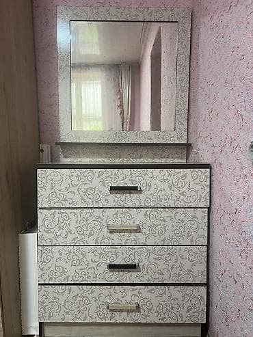 Оңдоп-түзөө жана курулуш: Кийим үчүн комод, Күзгүсү менен, ЛДСП, түсү - Боз — 2