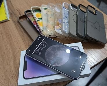 Apple iPhone: IPhone 14, Б/у, 128 ГБ, Deep Purple, Коробка, 79 % — 3