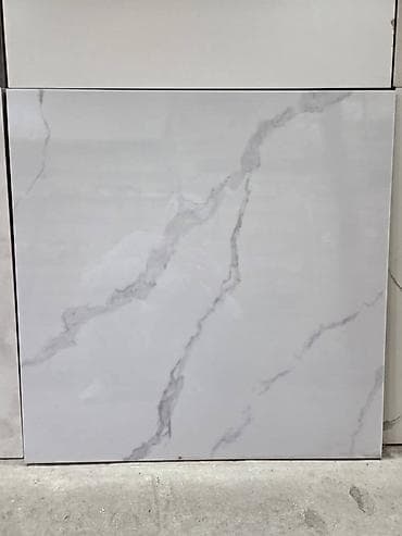 Үй жана бакча: Максаты: Ваннага, душка, түсү - Ак, Жылтырап турган каптоо, 60x60 см — 2