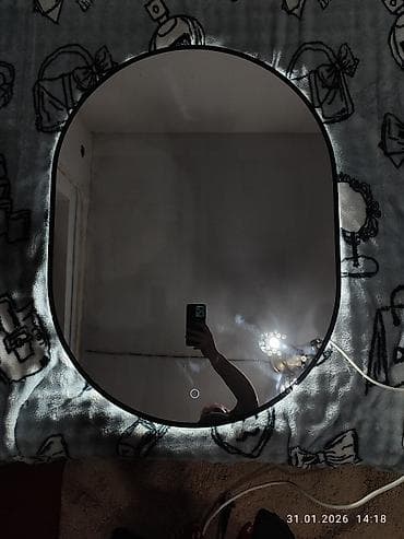 ретро лампочки: Зеркала с подсветкой 1. Круг 1 полоса с отступом закрытое + черный — 6