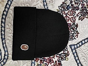 Шапка, Бини, Трикотаж, Зима, С отворотами