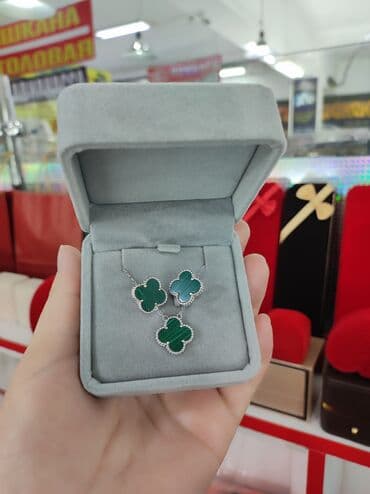 свадебные платья от производителя: Серебряные Серьги+ цепочка Ванклиф Серебро 925 пробы Дизайн Италия — 2