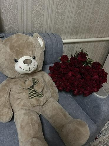 костюм быка: Большой плюшевый медведь - Плюшевый медведь светло-бежевого цвета, с — 2