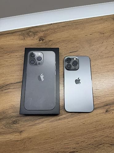Техника и электроника: IPhone 13 Pro, Б/у, 128 ГБ, Графит, Защитное стекло, Чехол, Кабель, 80 % — 1