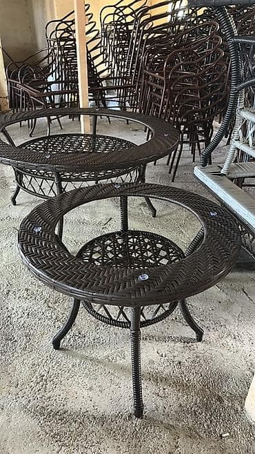 dinner table: Комплект садовой мебели, Кресла, Ротанг — 10
