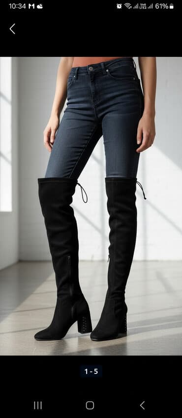 фирменная обувь из италии: Итальянские ботфорты, черные - Модель: высокие ботфорты выше колена - — 2