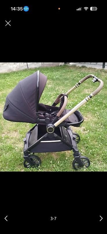 каляс: Прогулочная коляска Liddo (темный текстиль, рама с золотистыми — 4