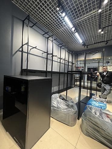 Торговое оборудование: Металлическая торговая мебель для магазина одежды (лофт/минимализм) — 3