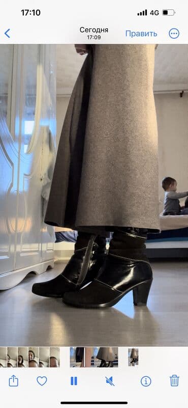 ручные часы бу: Сапоги-казаки натуральная замша и лакированная кожа на натуральном — 3