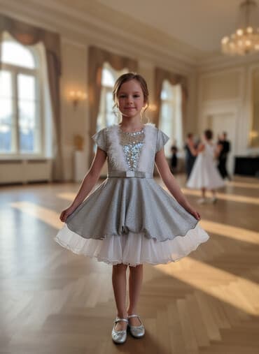 нарядные платья для полных: Детское платье, цвет - Розовый, Б/у — 1