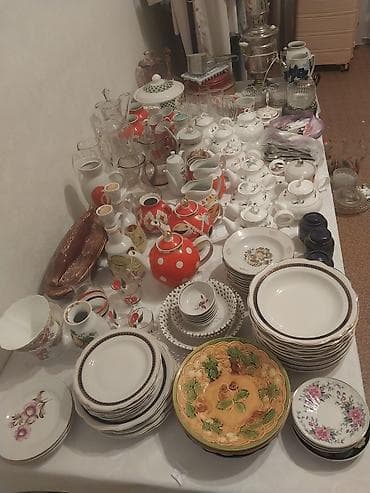 ссср пасуда: Чайники по 200сом. тарелки по 50сом. Самовар с чайником 2000сом — 5