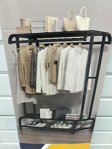 Вешалки: Напольная вешалка для одежды с полками - Максимальная нагрузка: до 70 — 3