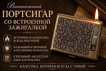 Портсигар винтажный ⚜️с встроенной зажигалкой — это удобный футляр для