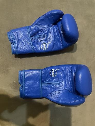 Спорт жана эс алуу: Боксерские перчатки adidas, синие, кожа - Тип — 2