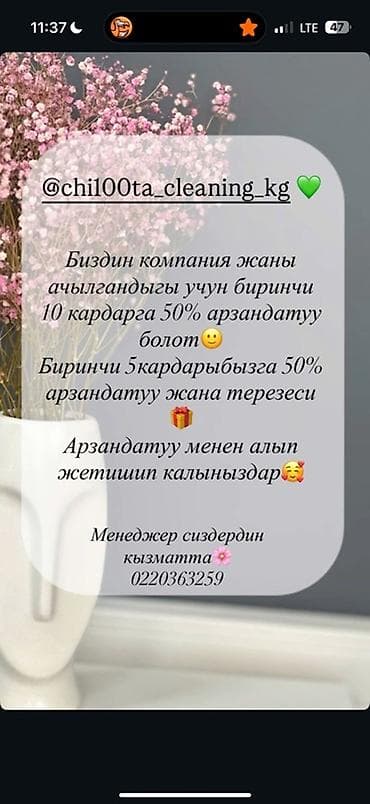 Клининг кызматтары: Бөлмөлөрдү тазалоо, | Жалпы тазалоо, | Үйлөр — 2