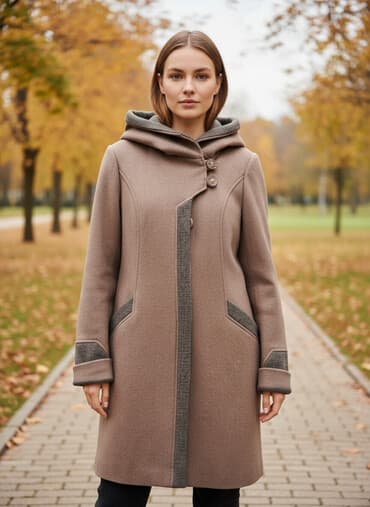 мужское зимнее пальто с капюшоном: Совершенно новое пальто с капюшоном до колен.Деми,но можно на теплую — 1