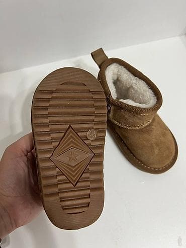 кожаные ботасы: Детские зимние сапожки-угги - Цвет: коричневый (верблюжий) - Материал — 3