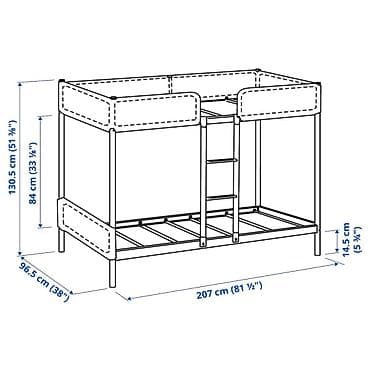 90: IKEA, Двухъярусная металлическая кровать для детской комнаты. И 2 — 6