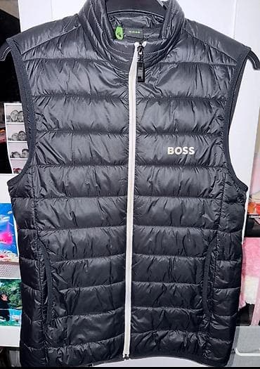 материал на чехол: Мужская стеганая куртка BOSS - Цвет: темно‑серый/черный с контрастной — 4