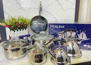 набор посуды с каменным покрытием vicalina отзывы: Набор кухонной посуды VICALINA VL-3015 Состав: - 3 кастрюли из — 1