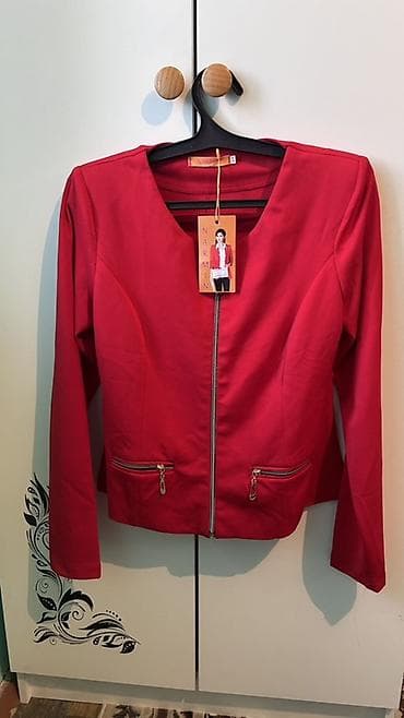 оригинал ботос: Женская куртка/жакет Narmin, ярко‑красный - Прямой укороченный силуэт — 1