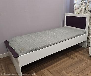односпальный гарнитур: Спальный гарнитур, Односпальная кровать, цвет - Белый — 2