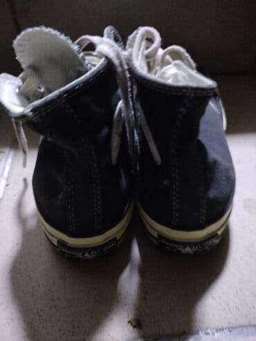 брендовая мужская одежда бишкек: Высокие кеды Converse Chuck Taylor All Star. - Цвет: чёрный с белыми — 3