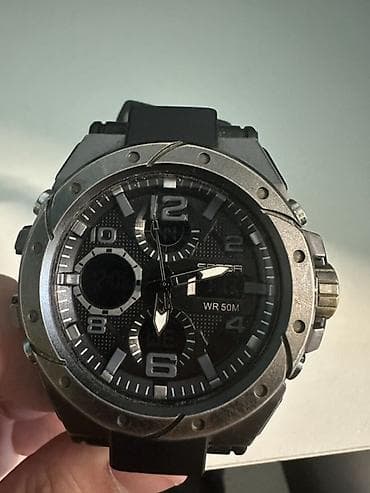 водонепроницаемый часы: Наручные часы Sanda WR 50M, аналогово‑цифровые - Корпус крупный — 4