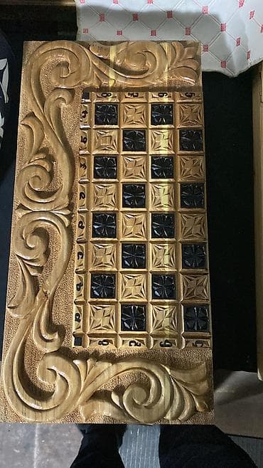 Нарды Шахматы два в одном .ручной работы . фишки фигурки зарики всё в